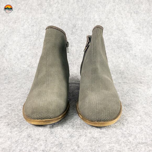 Kensie Gerona Ankle Boots Gray Brown Suede Leather Side Zip Women's Size 8M - Picture 2 of 10